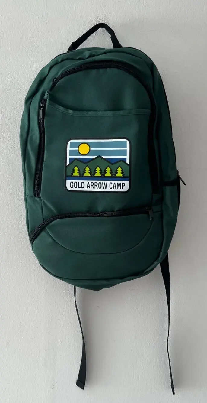Gold Arrow Camp Green Backpack Daypack Hiking School Travel Bag NWOT